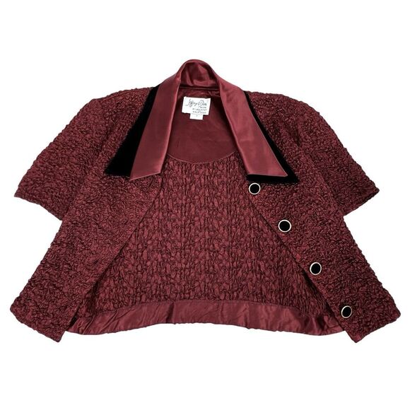 Vintage Jeffrey & Dara Womens Pointed Collar Blouse 10P Stretch Witchy Velvet - Picture 6 of 13